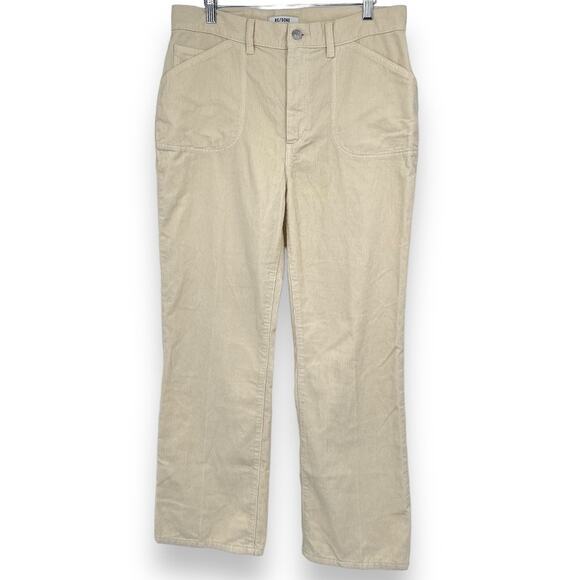 RE/DONE REDONE Cream Corduroy Straight Leg Pants Women's 30 100% Cotton